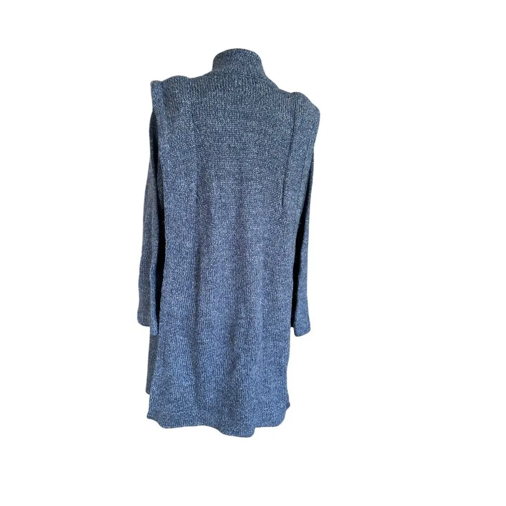 Vintage Sakowitz 70s 80s Gray Long Button Sweater Cardigan Coat Hig Sz L READ Size L - Image 14