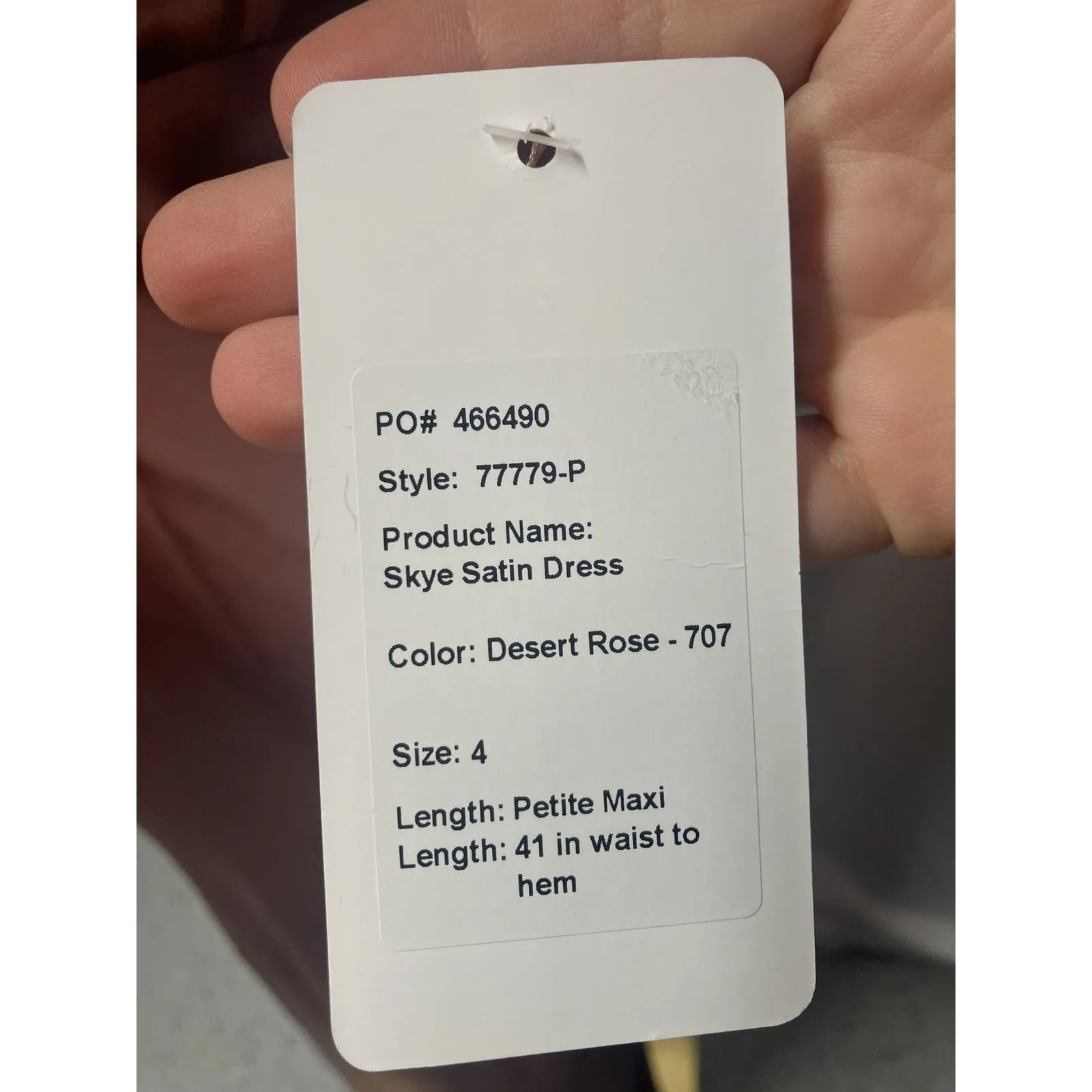 Revelry Skye Satin Desert‎ Rose Bridesmaid Dress Womens 4 Petite maxi Prom New Pink Size 4P - Image 3