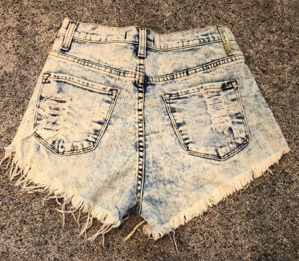 Vibrant M.I.U High Waisted Distressed Shorts - Image 2