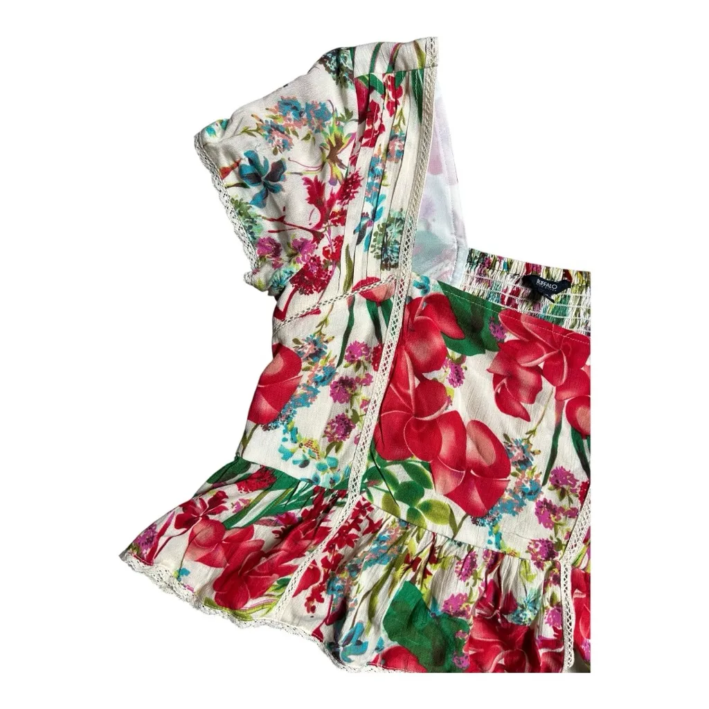 Buffalo David Bitton Womens Solene crop top floral Size Medium - Image 3