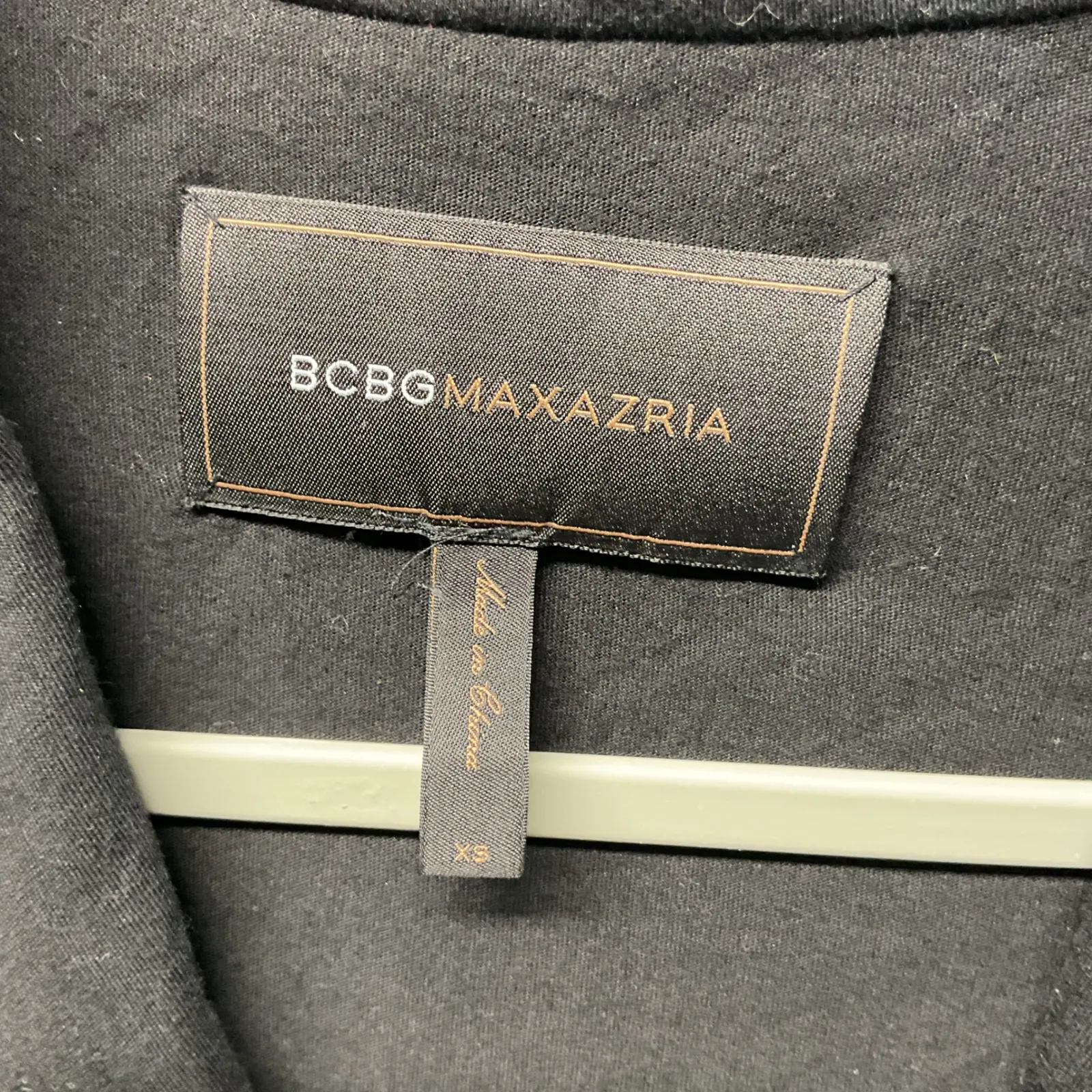 BCBGMAXAZRIA Black One Button Blazer Jacket Draped Back Women's XS - Image 4