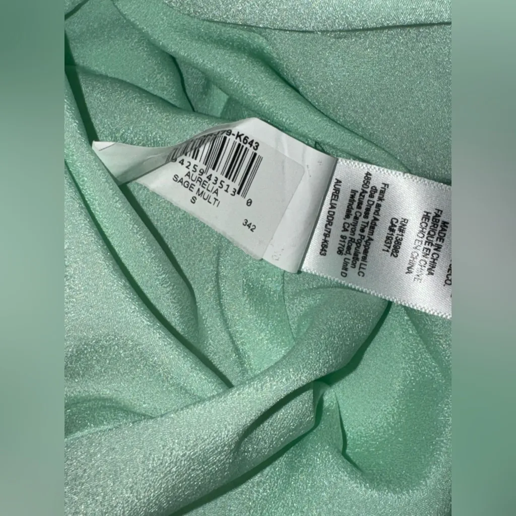 NEW Dress the Population Aurelia Embellished Fit & Flare safe green Minidress S - Image 6