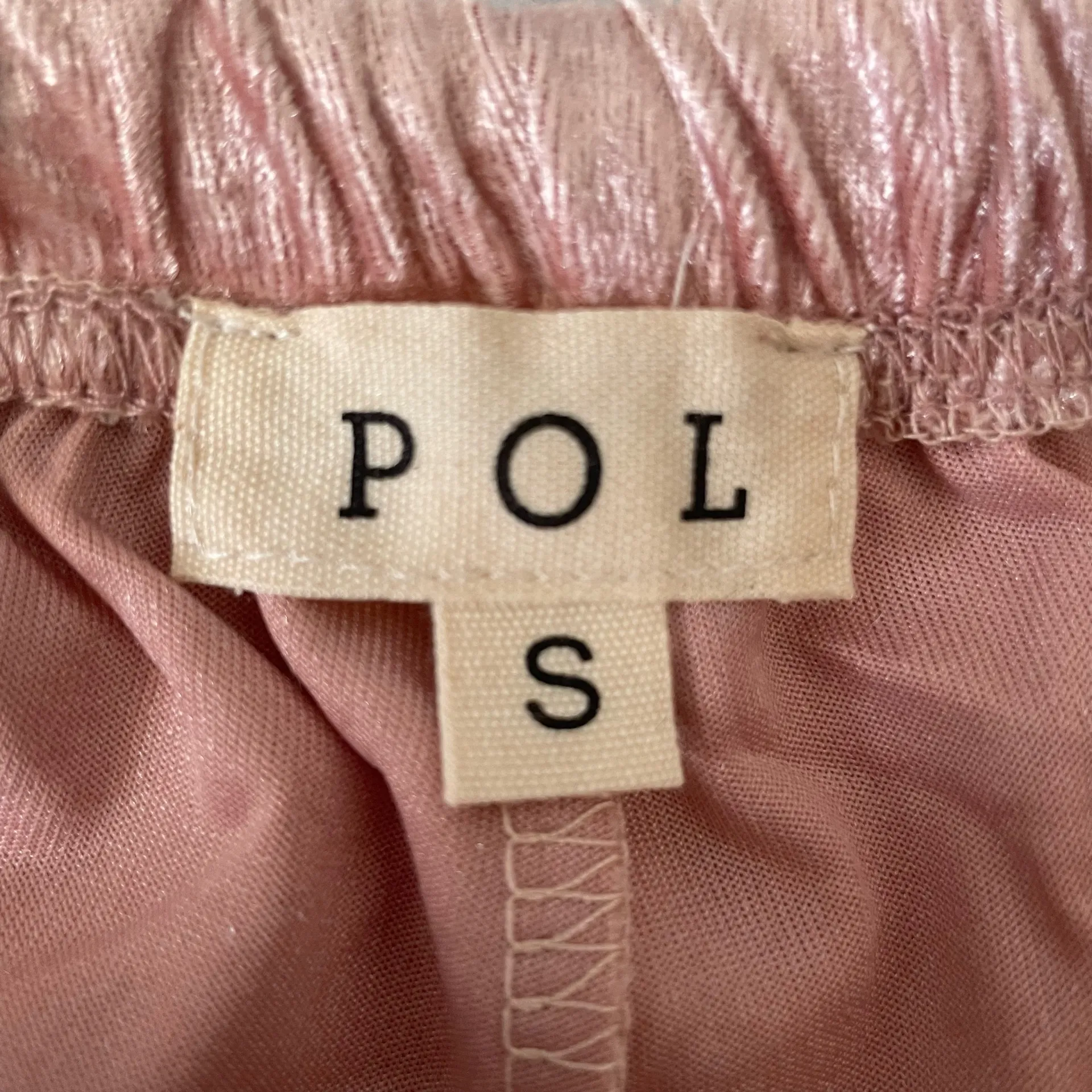 POL Crushed Velvet Ruffle Tie Waistband Shortie Shorts- Pink- Size Small- NWOT - Image 5