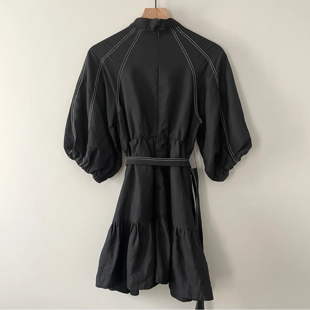 NWT Aureta Studio Florence Mini Dress Black Size Small - Image 6