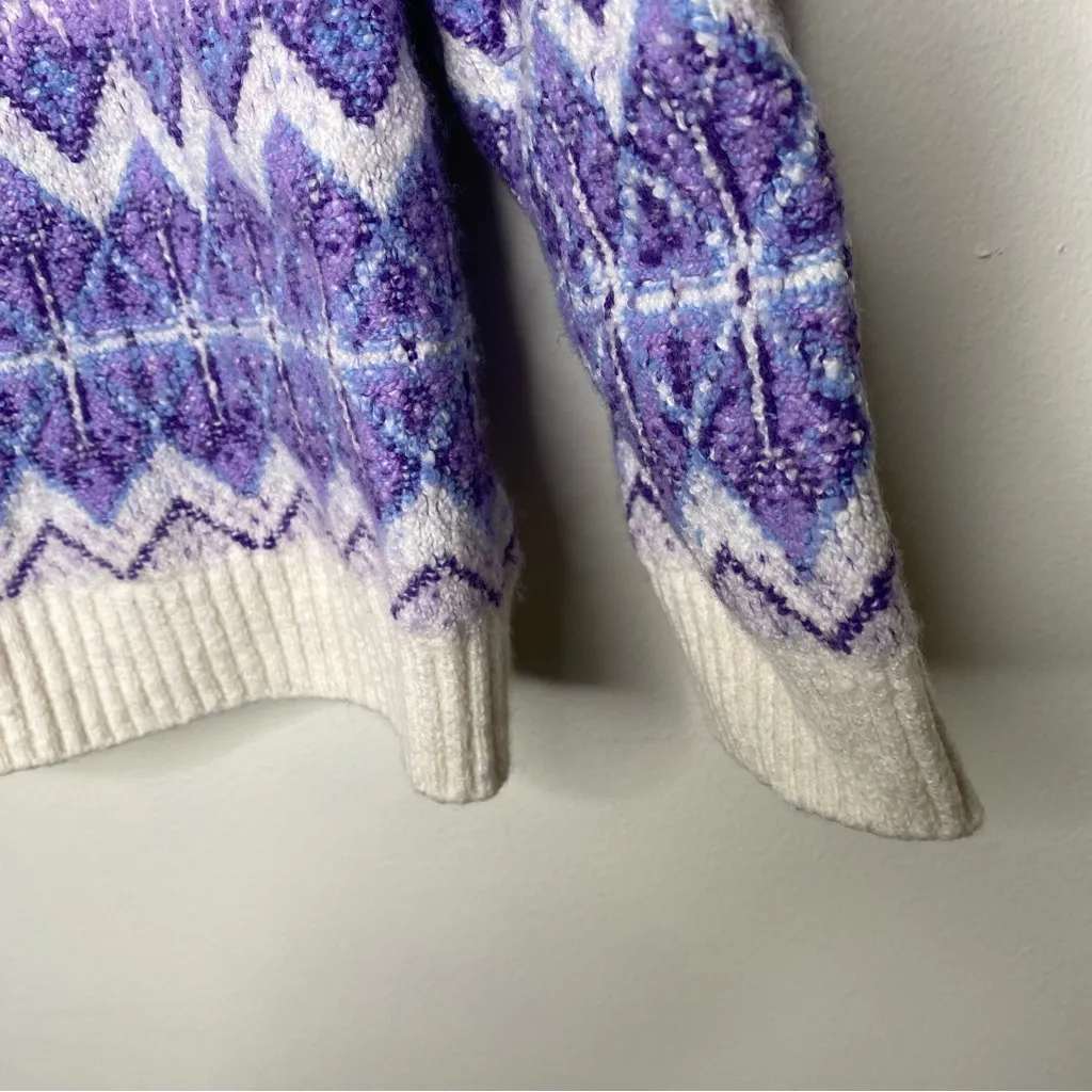 Talbots Fair Isle Wool Blend Mock Neck Sweater Small - Image 6