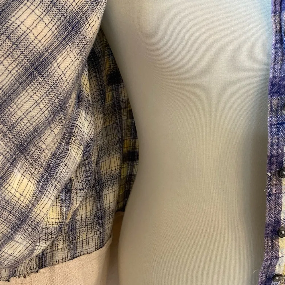 Free People Calico Basin Flannel Plaid Jacket, Size Small - Image 4