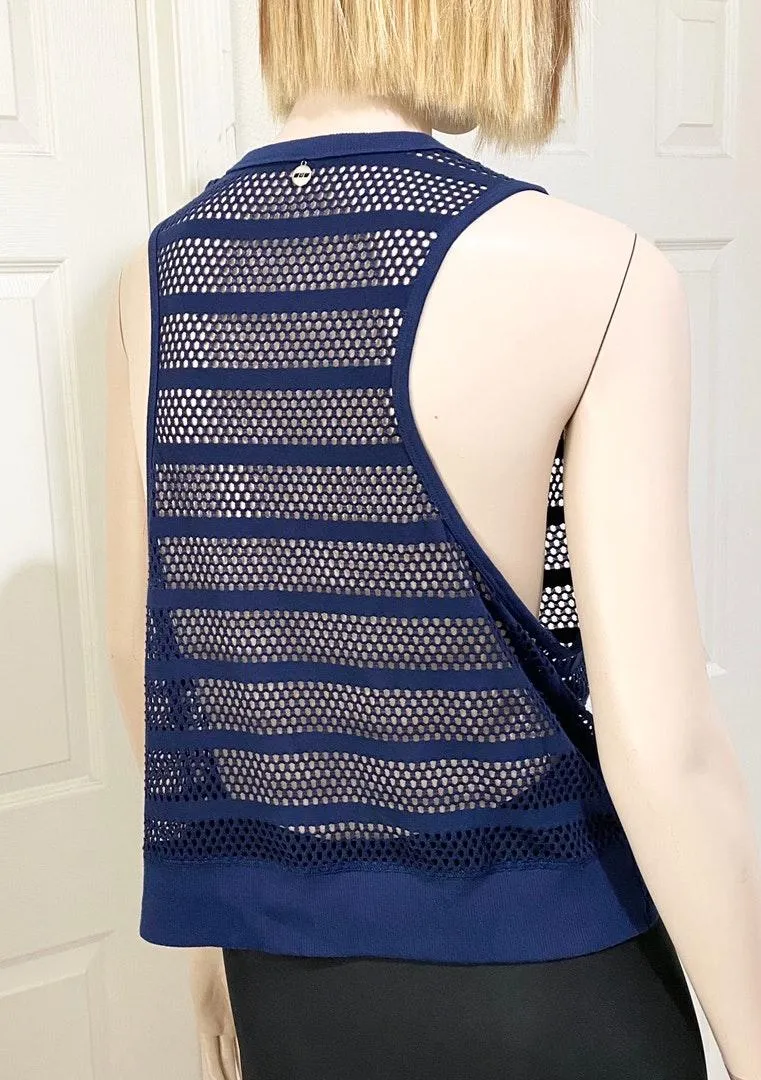 Lorna Jane Navy Mesh Muscle Tank  - Image 3