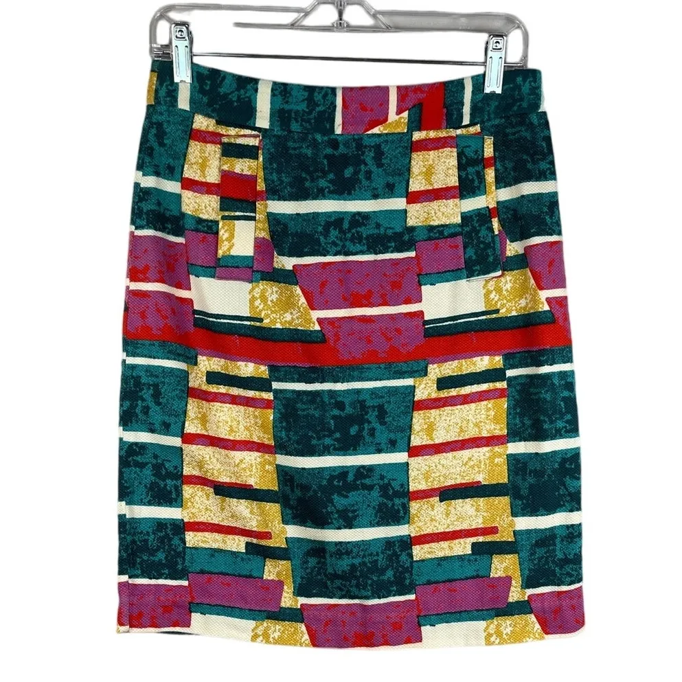 Dolce Vita Geometric Vibrant Sorbet Color Block‎ Pencil Skirt Size 8 - Image 4