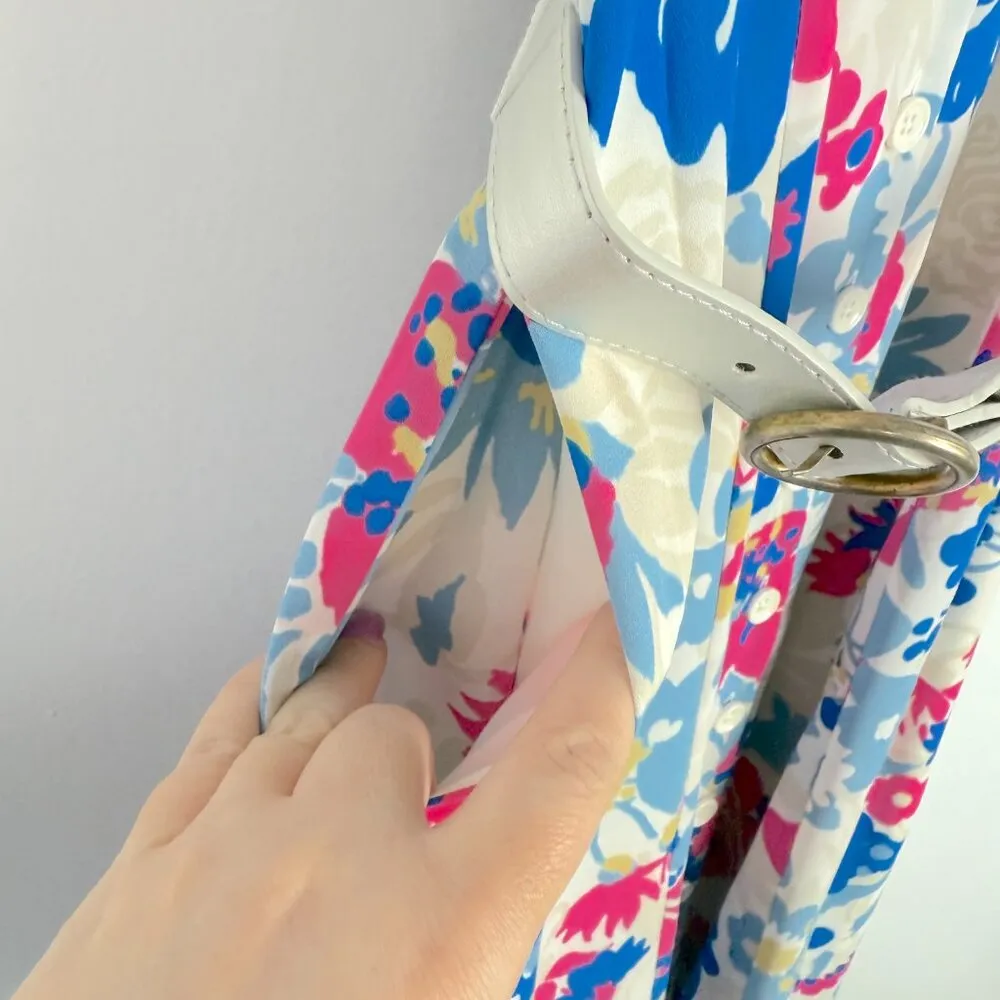 NWT Modcloth Exciting Find Shirt Dress Belted Floral Blue Pink Size XX,S NEW - Image 7