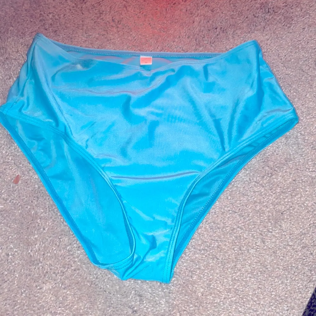 2/$30 New high waisted aqua swim bottoms max coverage M - Image 2
