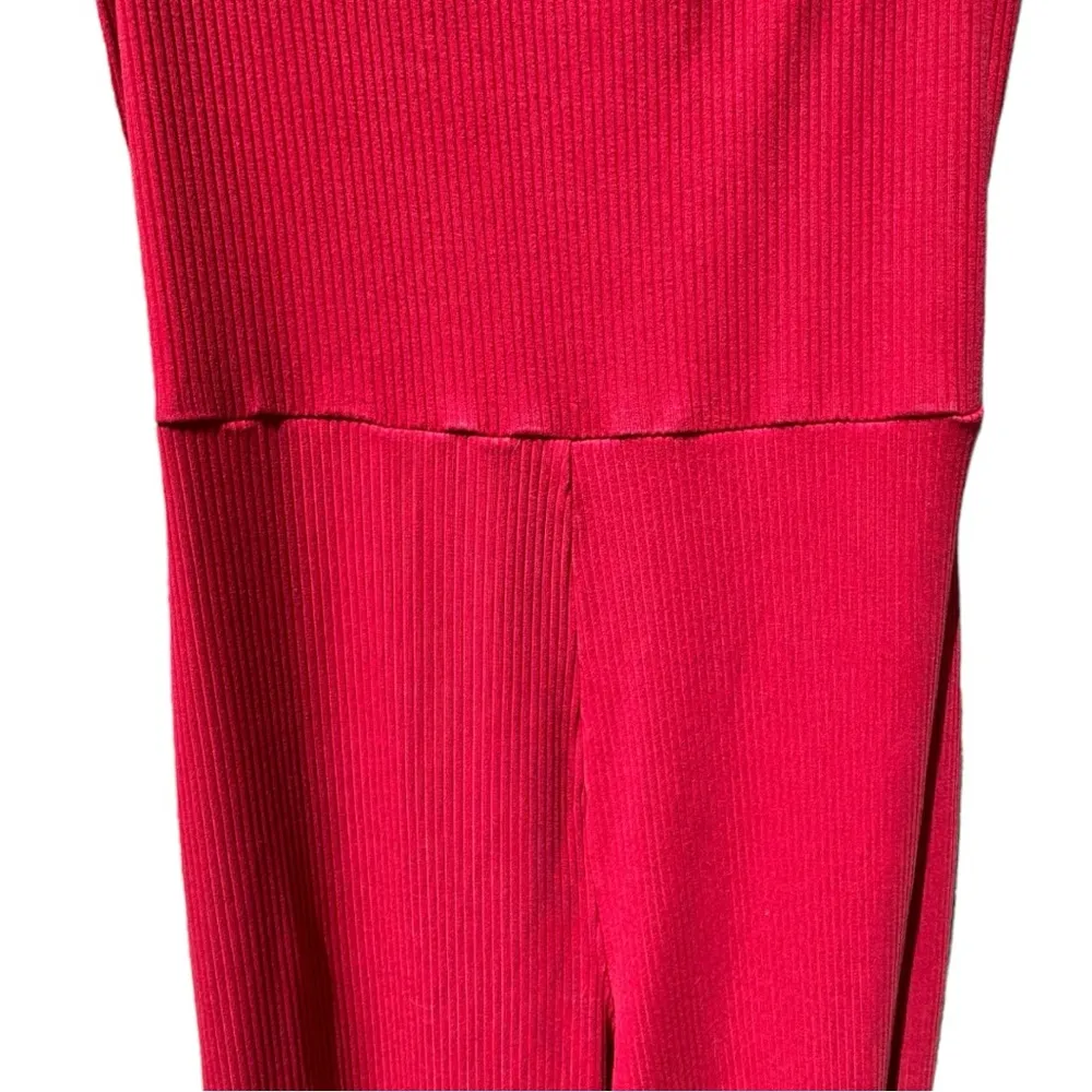Reformation Red Square Neck Jumpsuit Size Large in EUC - Image 6