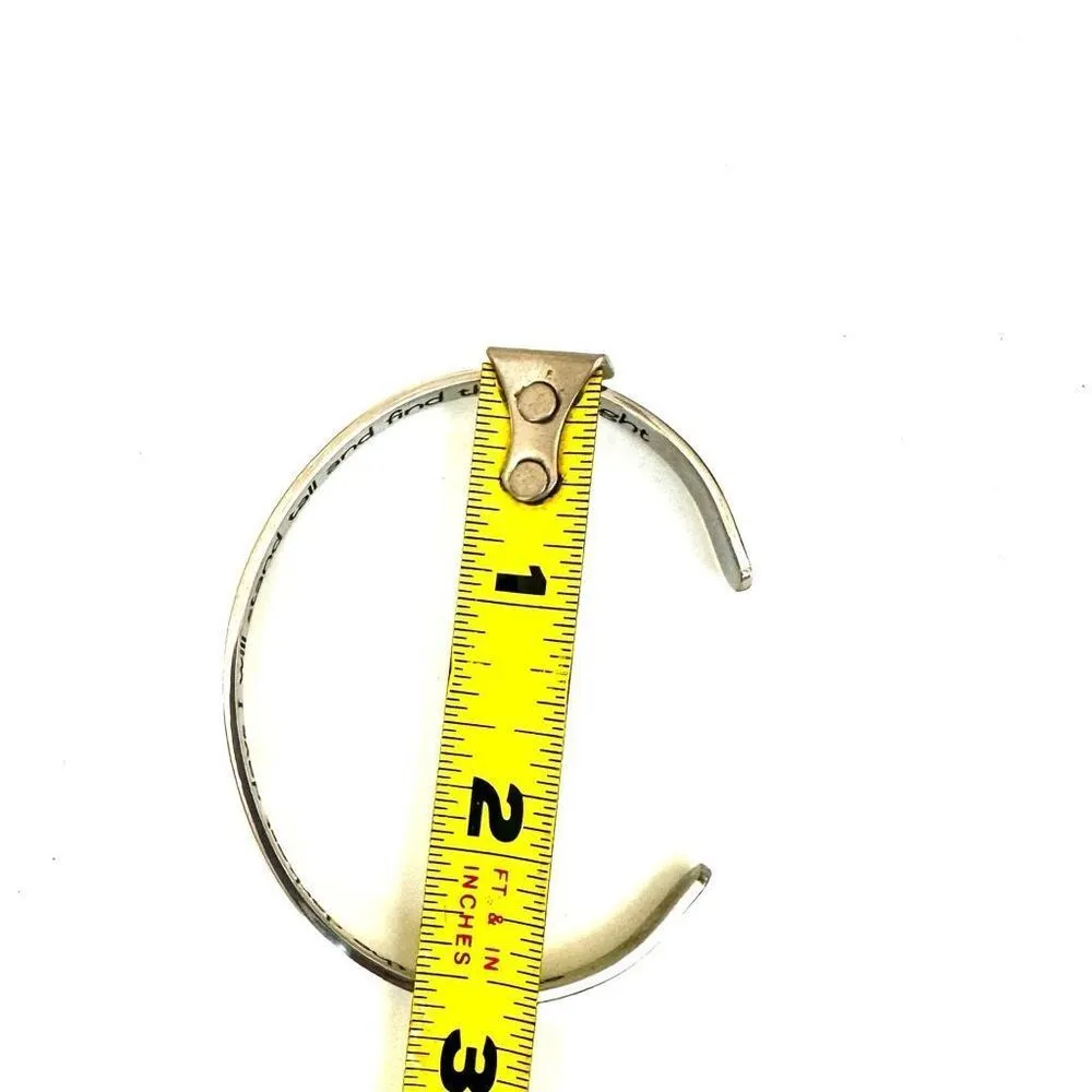 Silver tone Open cuff Inspirational bracelet - Image 7