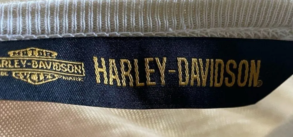 Women’s Harley-Davidson Size XL Cream with Black Logo Tee T-shirt Top, Classic! - Image 5