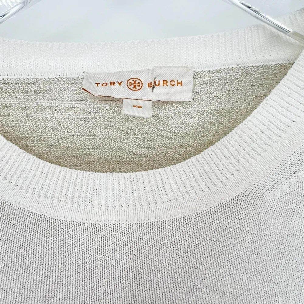 Tory Burch Landon Stripe Metallic Knit Sweater XS - Image 7