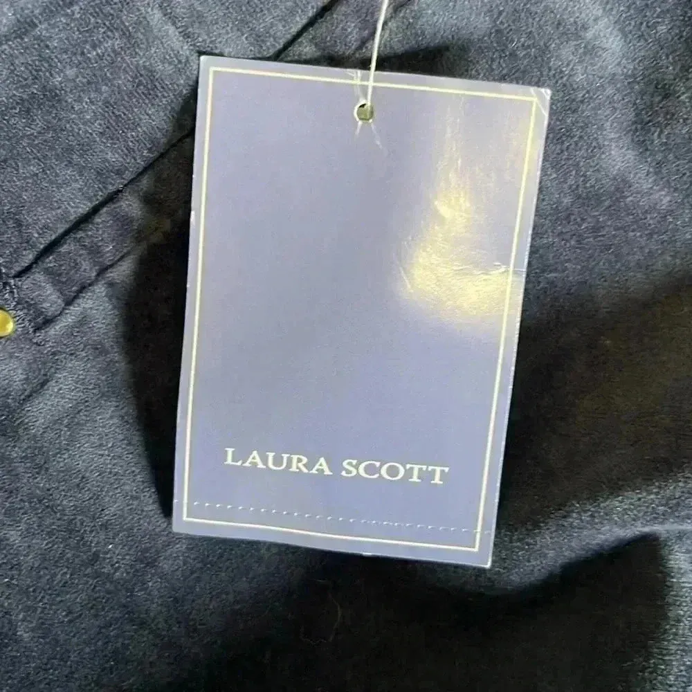 Laura Scott Missy Uncut Corduroy Pants Navy Blazer Y12 NWT Vintage - Image 5