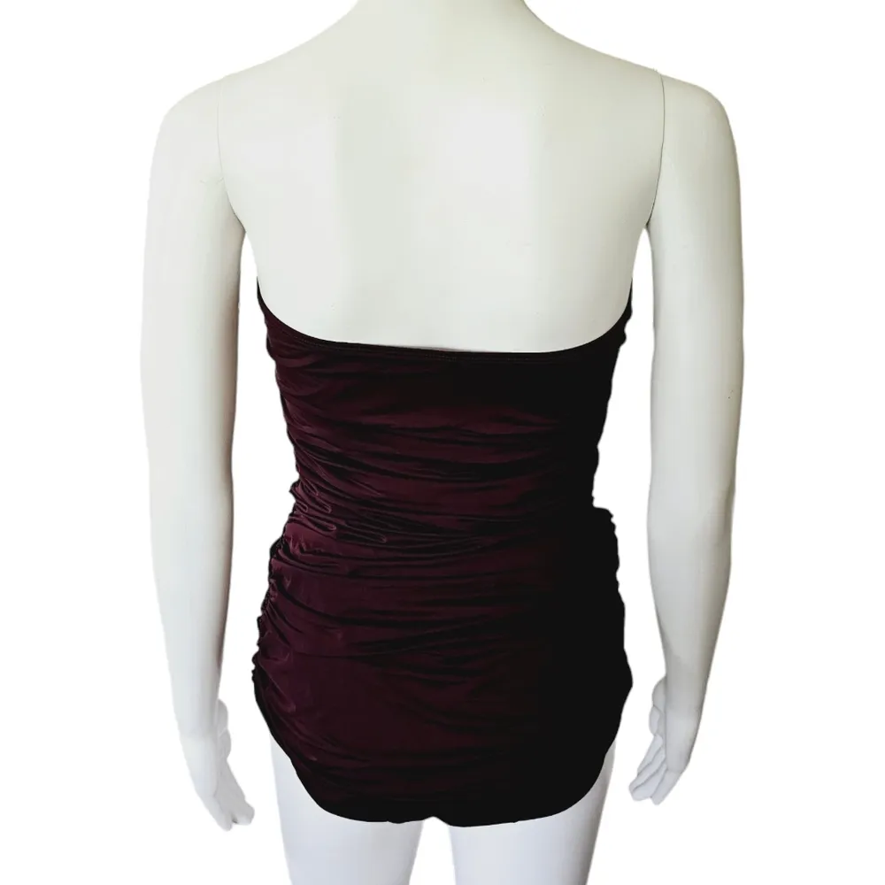 Victorias Secret Plum Riched Strapless One Piece Swimsuit Size 12B - Image 5