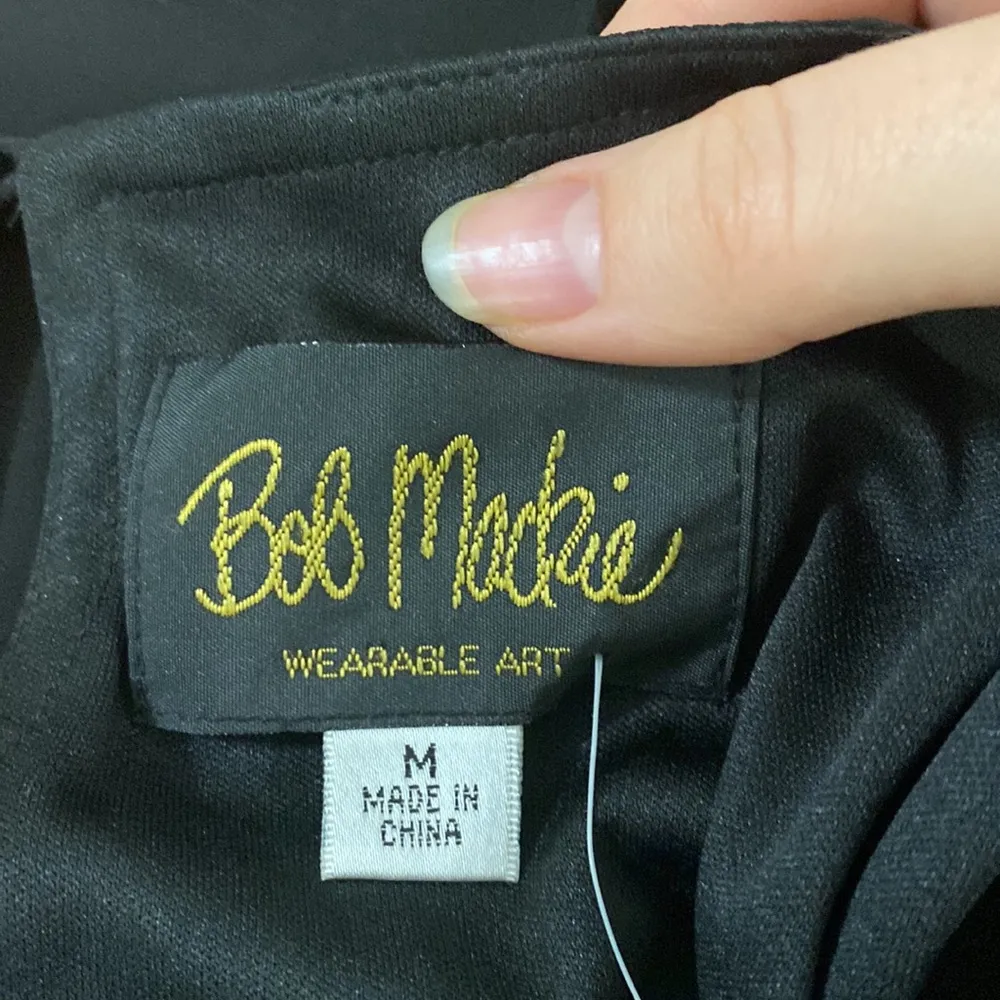 Bob Mackie wearable art scroll embroidered boho tunic size M - Image 11