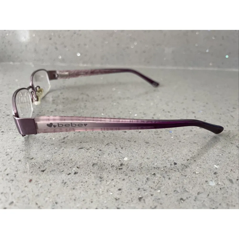 BEBE Eyeglasses Frames ONLY Bashful BB5027 Plum 49-16-130 06/11 Purple rectangle - Image 3