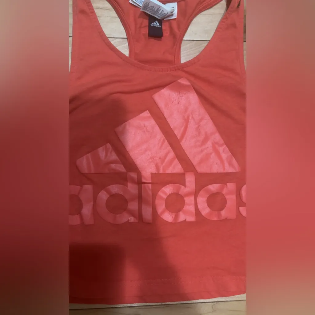 CORAL CROPPED ADIDAS TANK TOP - Image 2