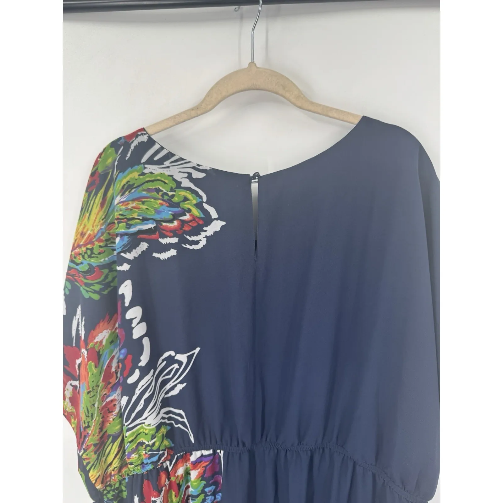 Lace & Mesh Maxi Plus Size 4X Navy Blue Dress Artsy Art To Wear Preppy Glam - Image 6