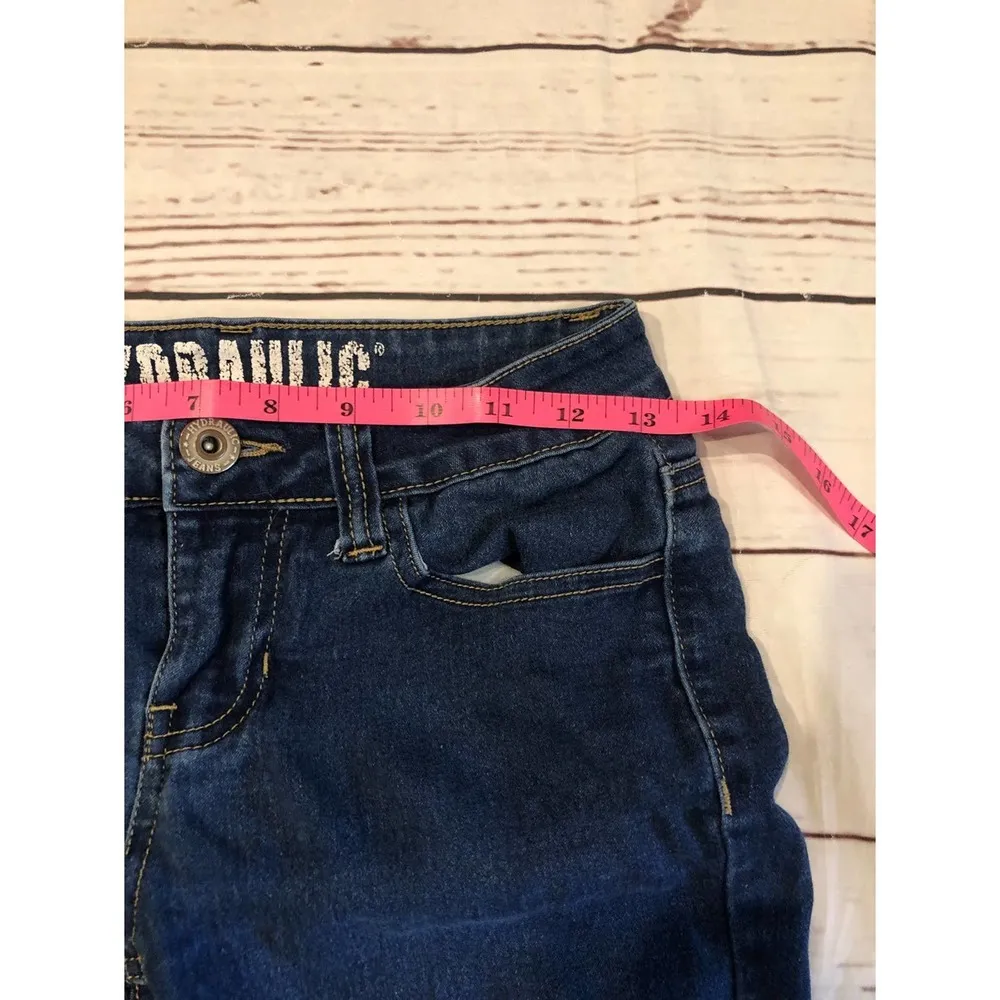 Hydraulic Size 1/2 Jeans with Brown Tan Western Design on Back Pocket Dark Wash - Image 65