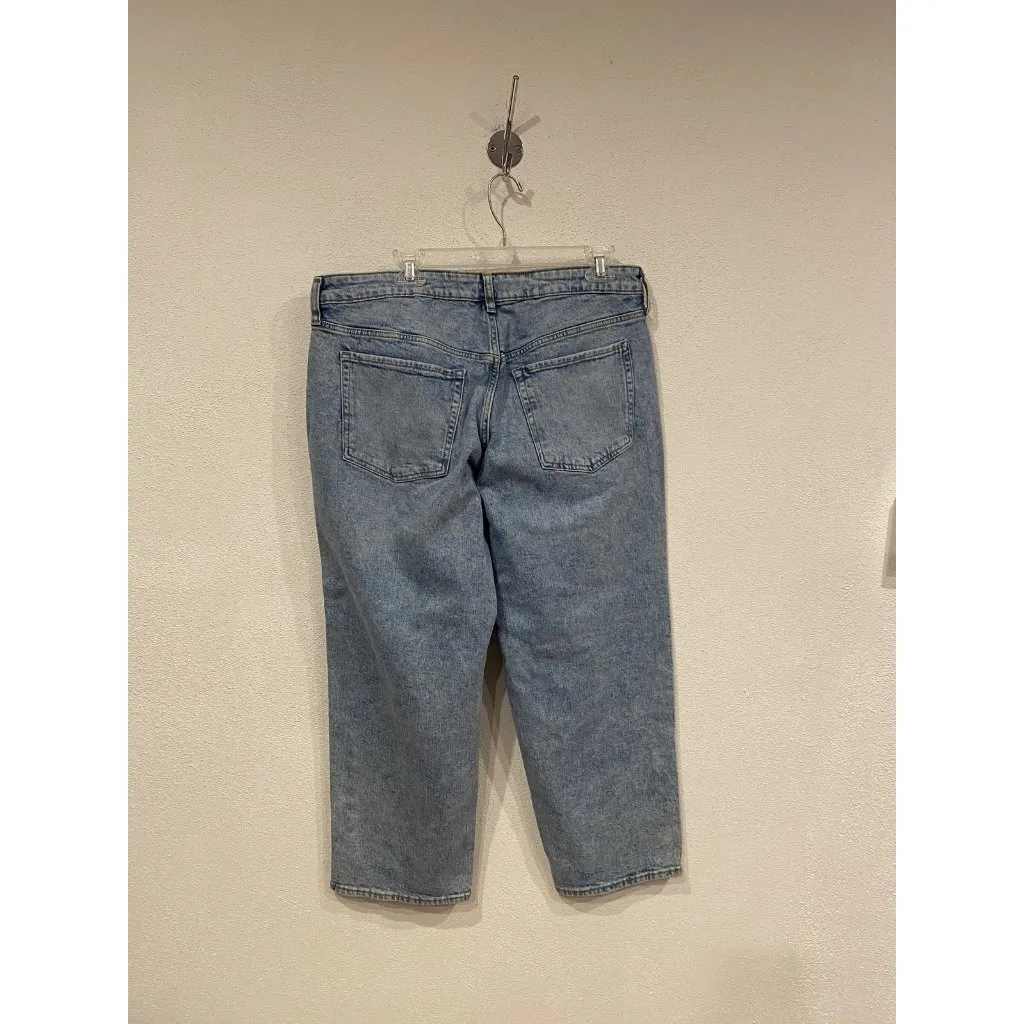 Old Navy O.G. Loose Jeans Womens 16P Blue Light Wash Low Rise Straight Denim - Image 5