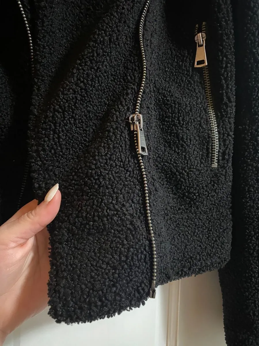 Moto Style Sherpa Jacket - Image 5