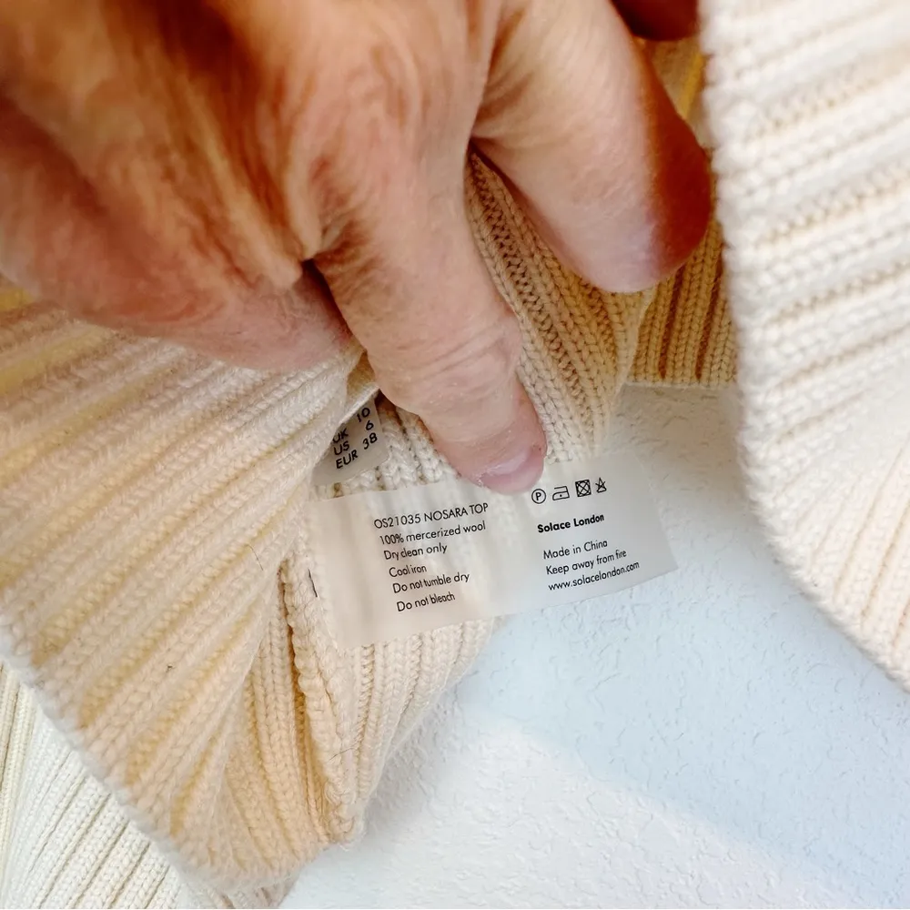 Solace London Nosara Extended Cuffed Sleeve Turtleneck Sweater US Size 6 - Image 9