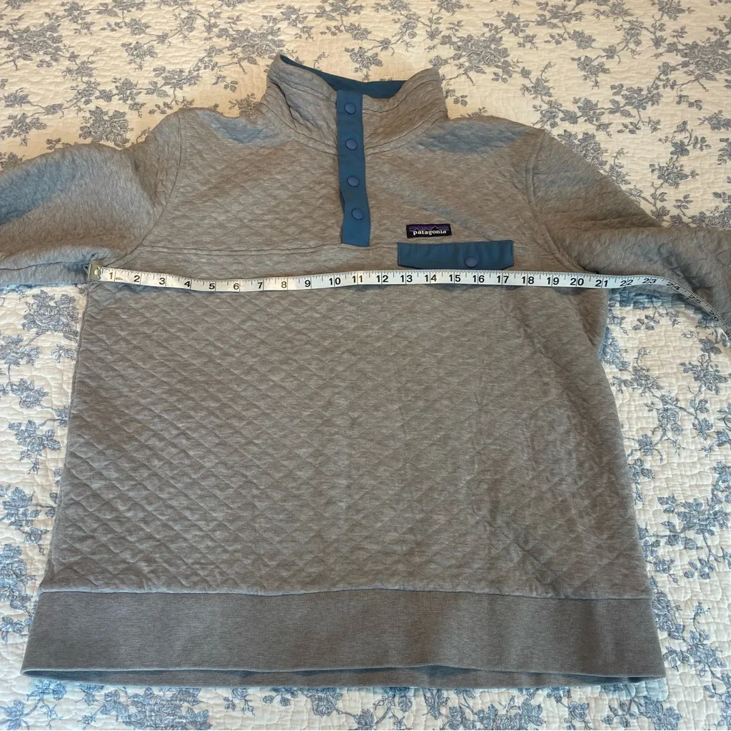 Patagonia Organic Cotton Quilted T-Snap Pullover Size Large Drifter Grey - Image 7