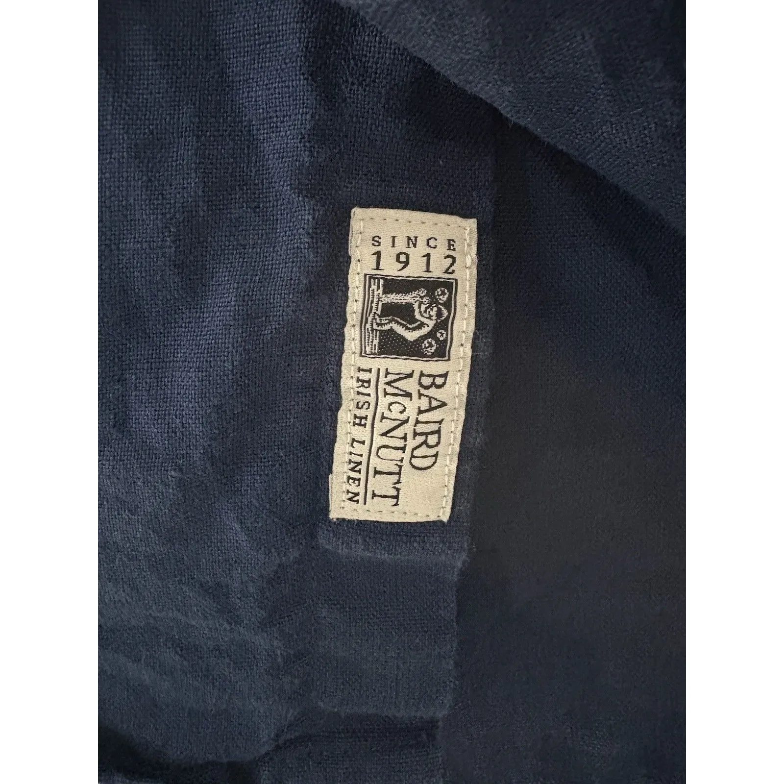 J. Crew Irish Linen Shirt Baird McNutt Size S Dark Blue Slim Fit Casual Nautical - Image 2