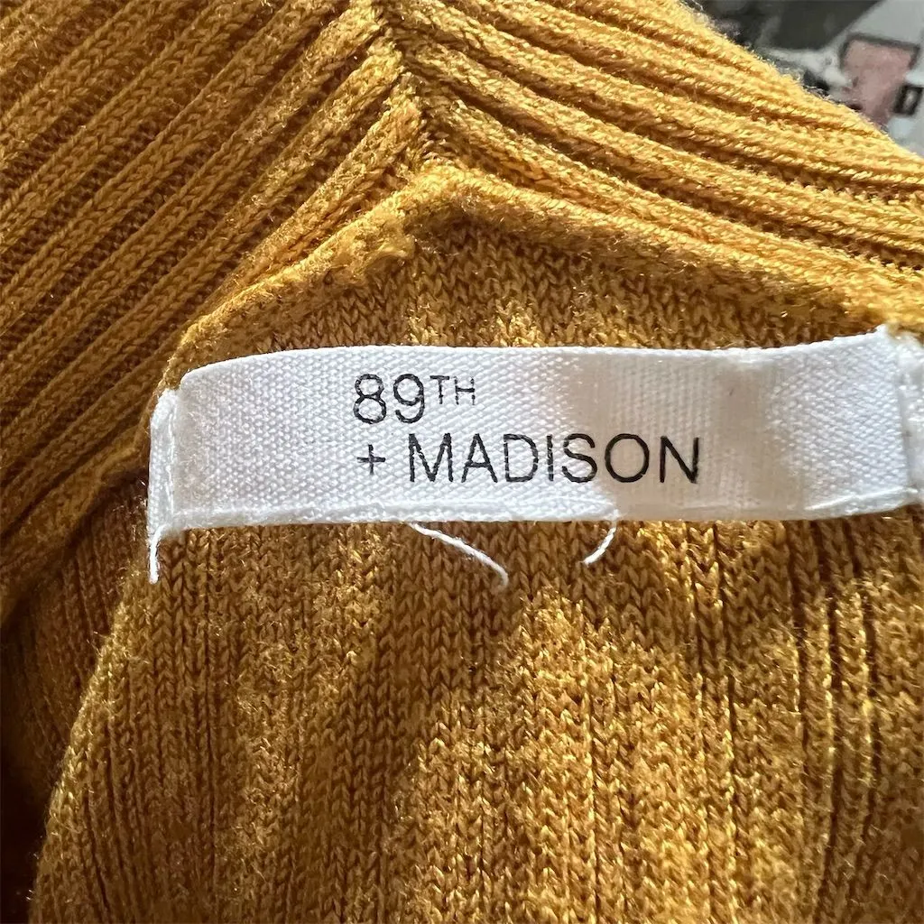 89th & Madison Women's M Yellow Knit Cardigan Long Sleeve Sweater Size M - Image 8