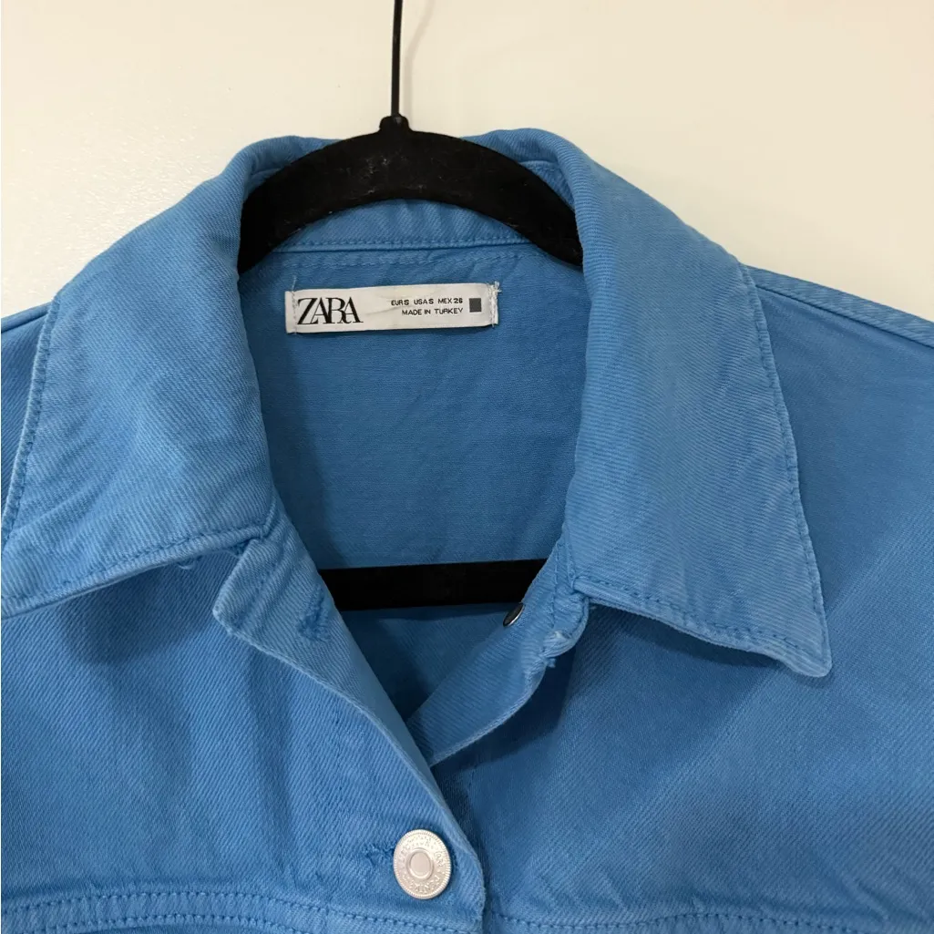 Zara Sky Blue Denim Jacket - Image 3