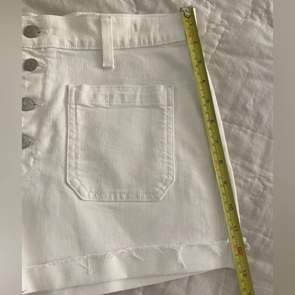 Madewell Womens White Light Wash High-Rise Denim Rolled Cuff Shorts Size 31 - Image 10