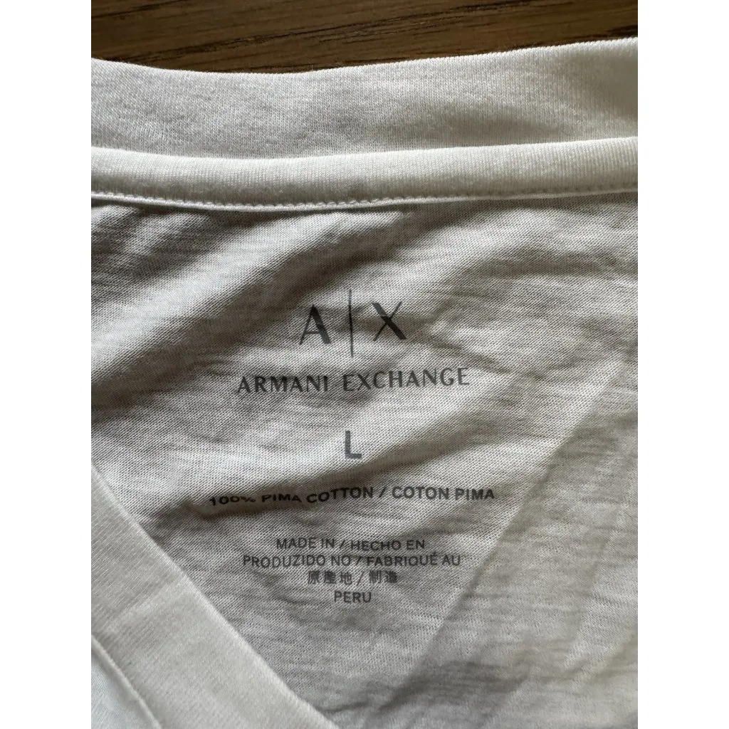 Armani Exchange‎ AX Shirt Women Size Large Cotton Short Sleeve Graphic Print NWT - Image 3