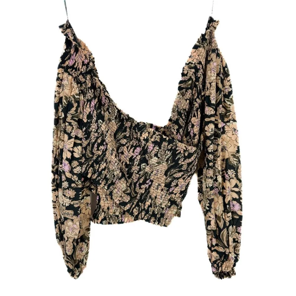 NWT  East To West Smocked Top Off the Shoulder Black Size Medium M - Image 2