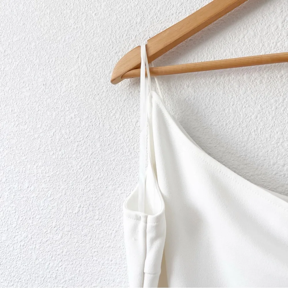 Hello Molly Taking it Back One Shoulder Cutout Bridal Bodycon Dress in White - Image 3