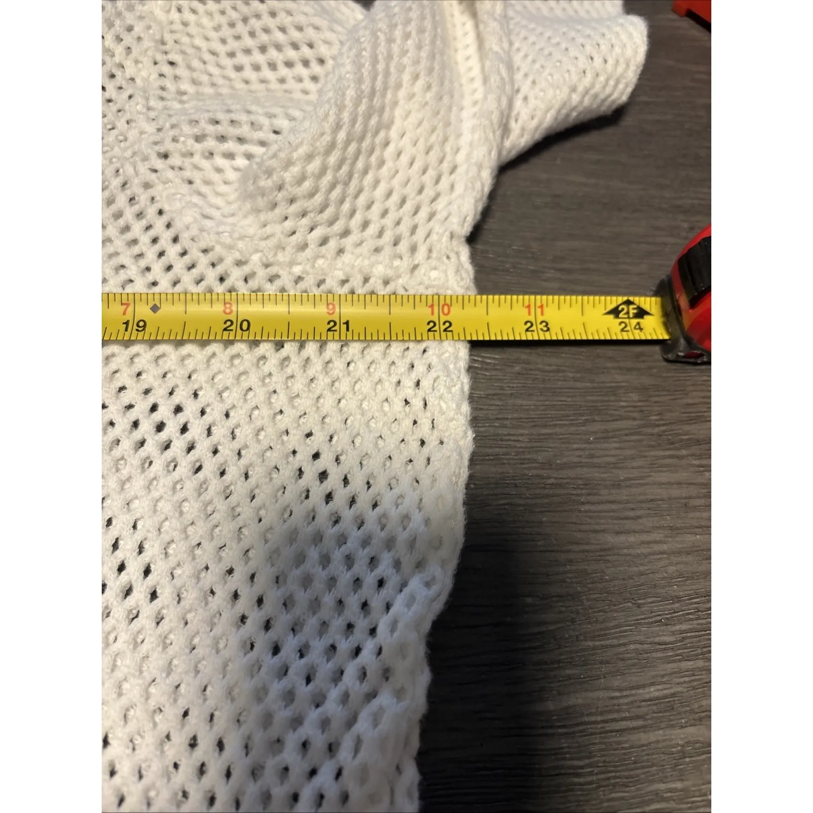 Vtg Y2K Knit Crochet Full Zip Lg Hoodie Cover Up White‎ Boho Beach Oleg Cassini - Image 6