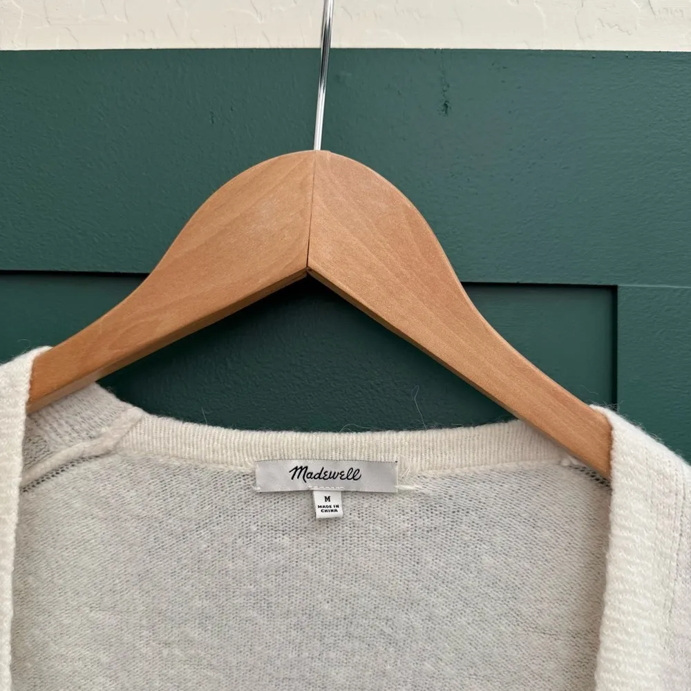 MADEWELL Cozy Short Walking Cardigan Antique Cream Wool-Alpaca Sweater - Image 6