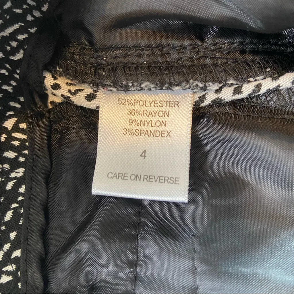 New York & Co 7th Avenue Suiting Collection Black and White Flared Pants Size 4 - Image 14