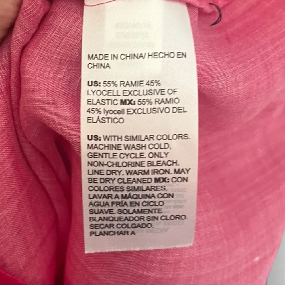 CHICO'S Women's Pink Floral Drama Long Sleeve Collared Shirt Size 18 | NWT - Image 9