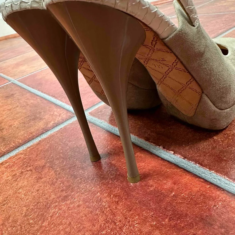 LAMB Suede Leather Slingback Peep Toe Heels Size 7M - Image 14