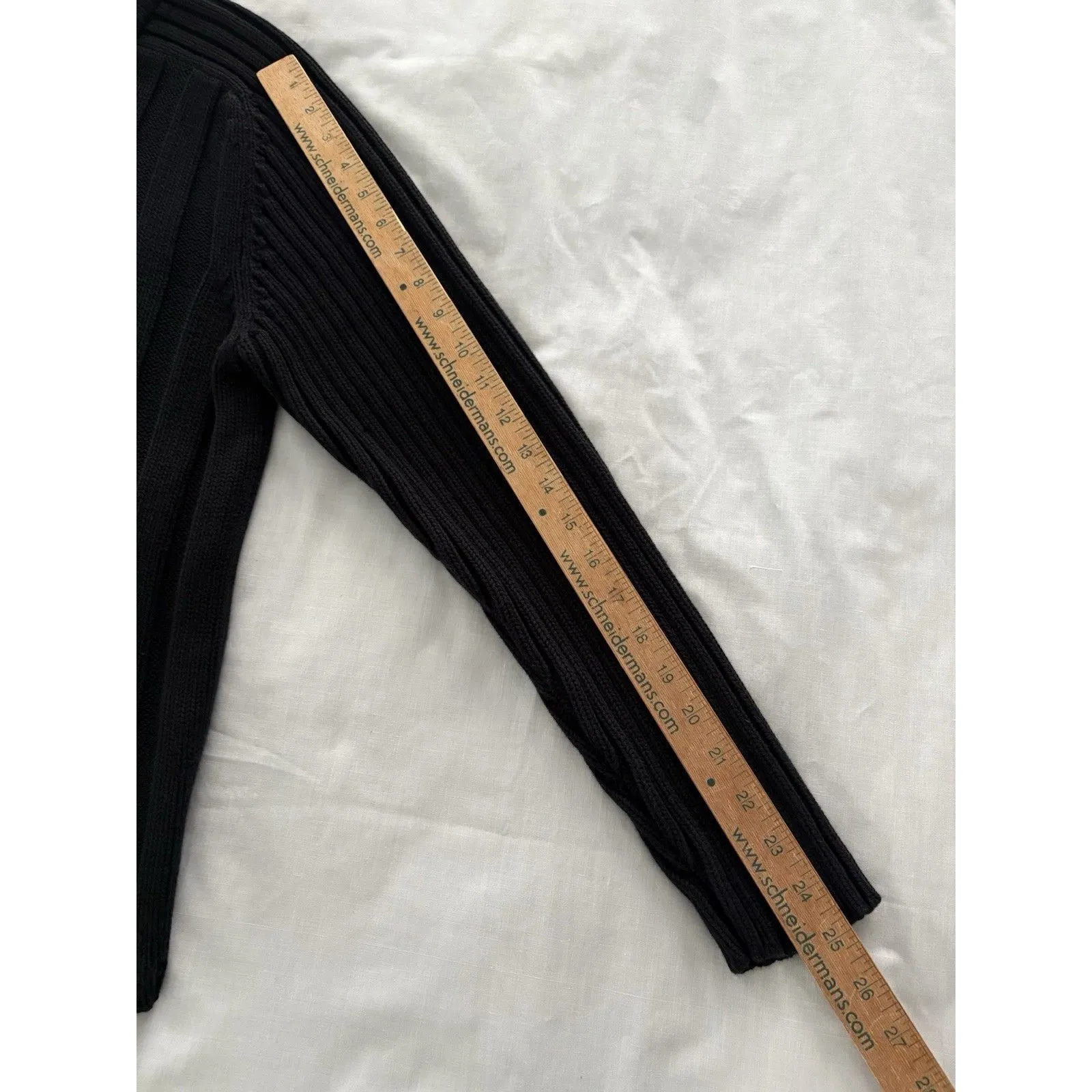 Vintage Illig Sweater Womens Large Black Turtle Neck Wide Cable Knit Thick - Image 14