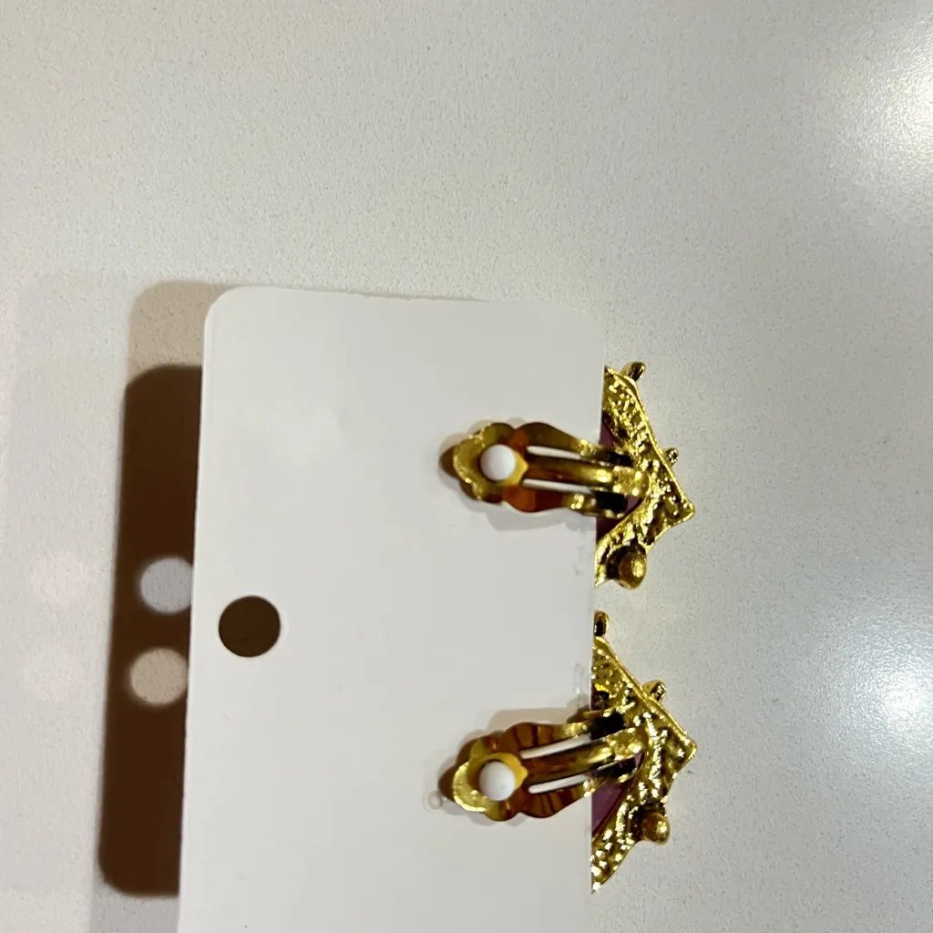 Vintage style Jelly Purple Heart Crystal Glazed Love Metal heart Zircon‎ … Pink - Image 2