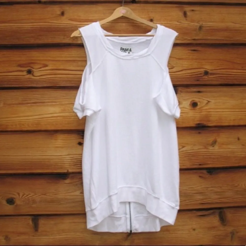 NWT Pam & Gela White Top Sweat Shirt - Image 2