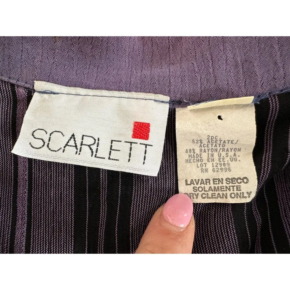 Vintage Purple Cropped Vest Shoulder Pads Size XS/S - Image 7