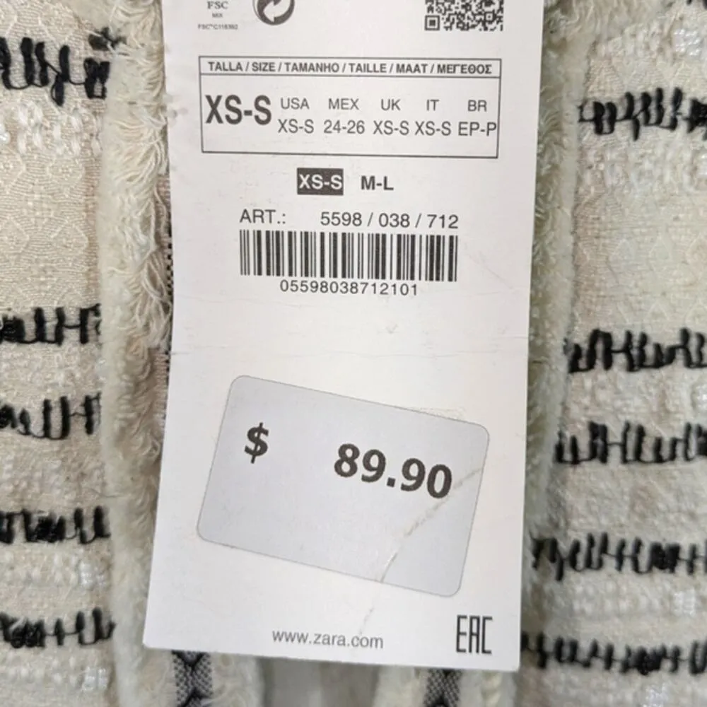 Zara Boho Open Front Top/Jacket XS NWT XS-S    WF144 - Image 7