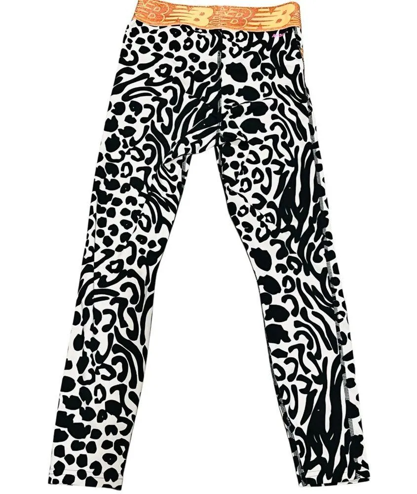 New Balance Relentless Crossover Printed 7/8 Tight - black/white/orange Size S - Image 9
