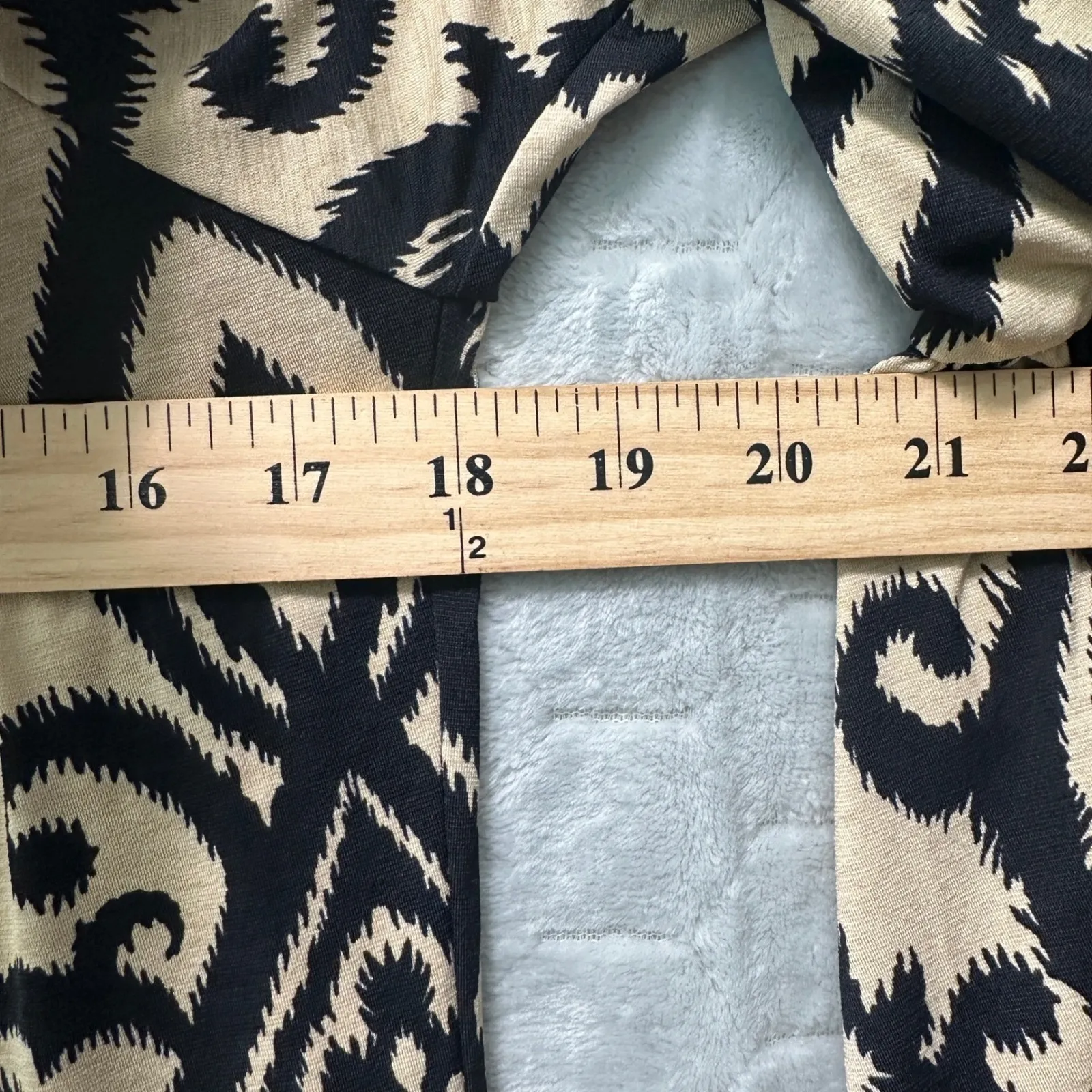 Cezanne Womens M Dress Black Tan Ikat Print Bell Sleeve Boho Chic Festival Retro Size M - Image 8