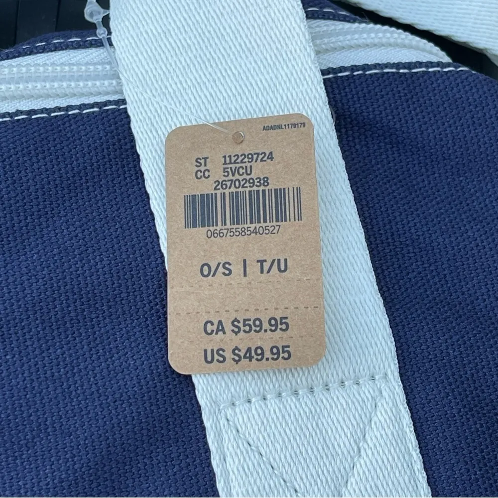 PINK Victoria Secret Weekender CANVAS DUFFLE BAG Blue white - Image 5