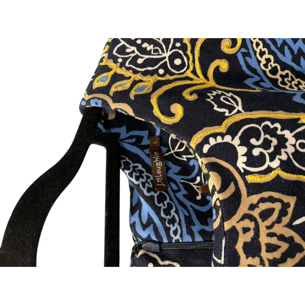 J. McLaughlin Embroidered Paisley Sleeveless Floral Sheath Dress Size Large $228 Blue - Image 3